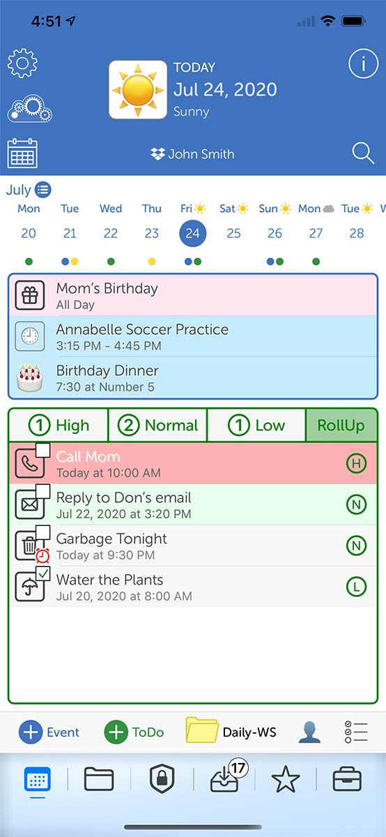 Main Screen of the iStratus App
